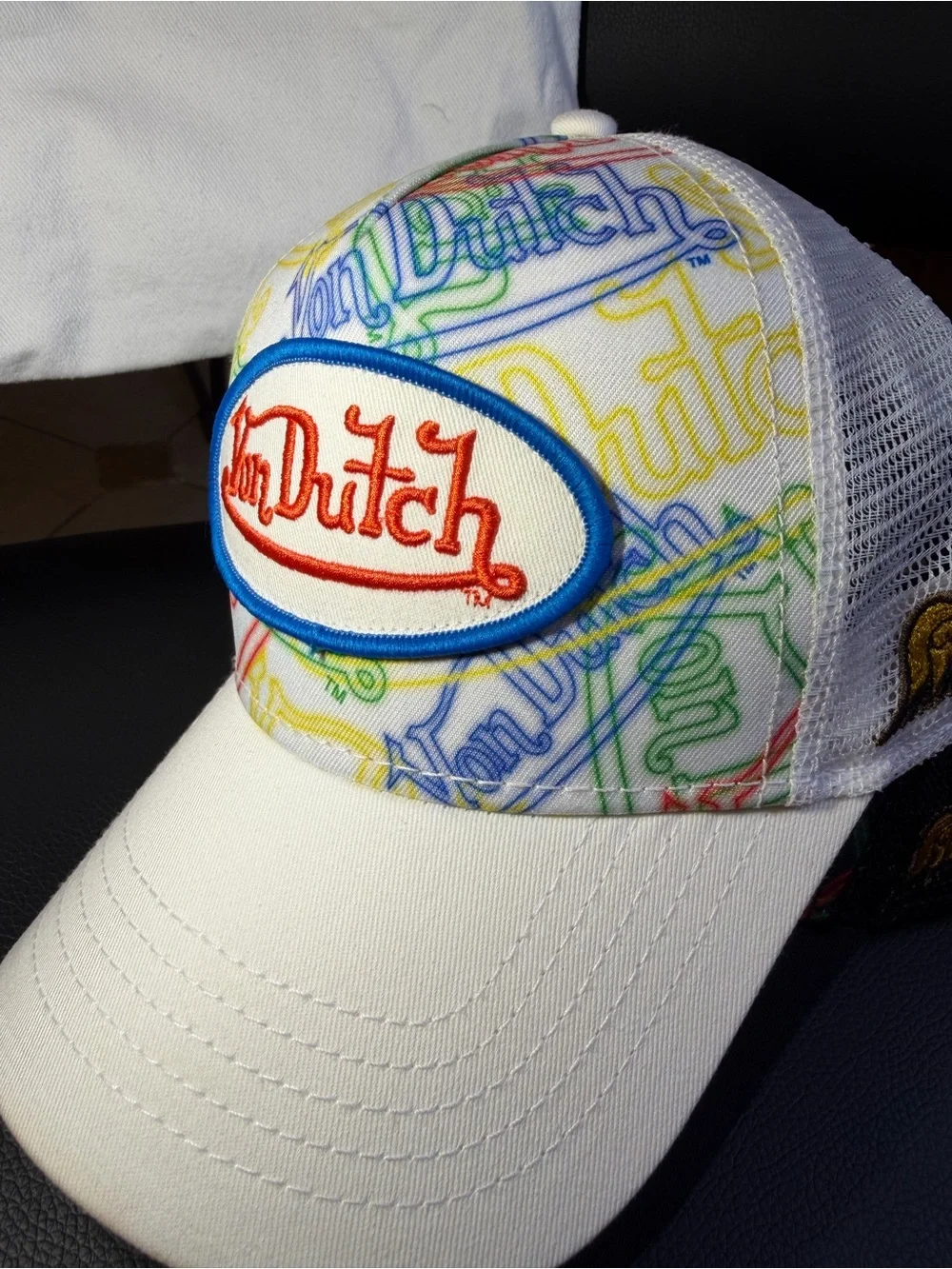 Set Of 2 Von Dutch Flying Eyeball Trucker Hat Black Mesh Snapback Adjustable Cap - Picture 11 of 12